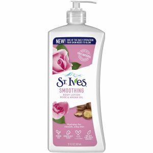 لوسیون بدن گل رز و روغن آرگان سینت ایوز اصل St Ives Smoothing حجم 621 میلی لیتر