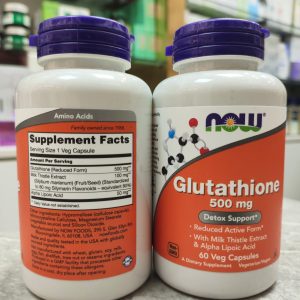 گلوتاتیون ناو 30عددی اصل | NOW Glutathione 500mg