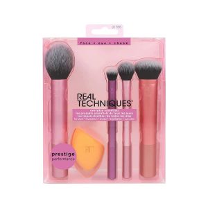ست براش ریل تکنیک با اسفنج اصل Real techiques بسته 5 عددی Real Techniques Everyday Essentials Set
