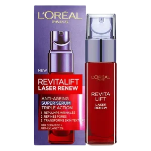 سرم لورآل رویتالیفت لیزر رینیو اصل 30 میلL’Oreal Revitalift Laser Renew Refining Anti Ageing Serum