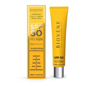 مایع صورت ضد پیری بایوون SPF 50، ضد آفتاب UVA UVB با اسید هیالورونیک اصل