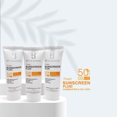 فلوئید ضد آفتاب رنگی SPF50 بیزانس